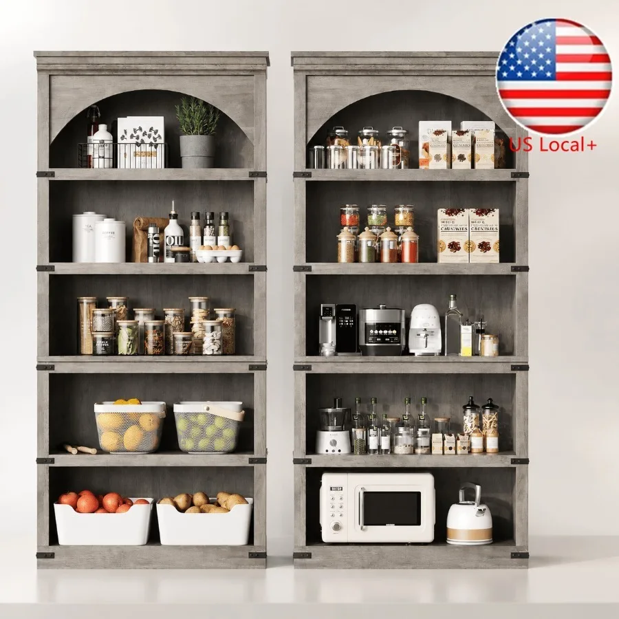 Storage & Organization - خزانة كتب مقوسة بتصميم ريفي، 68.7