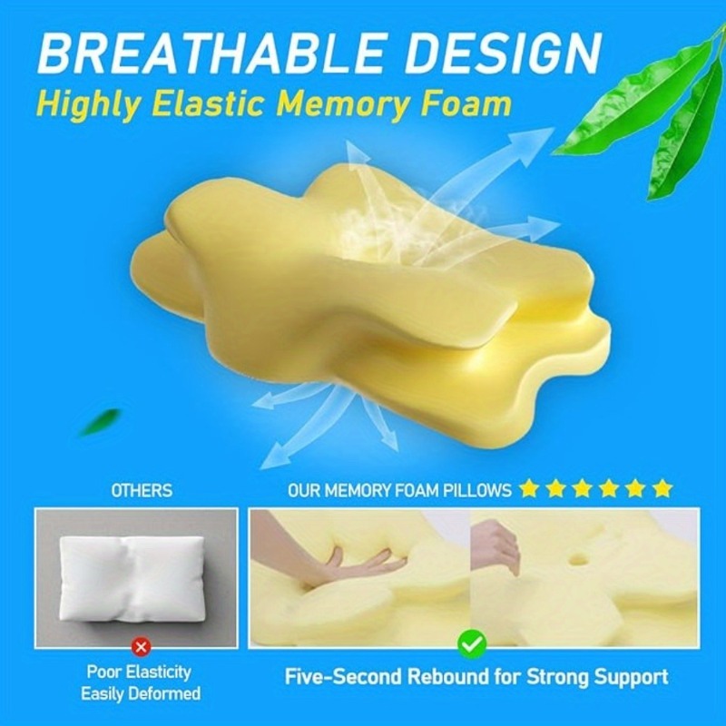 1 قطعة وسادة عنق الرحم رغوة ال - مراجعة Memory Foam Orthopedic Pillow Neck Pain وسعره
