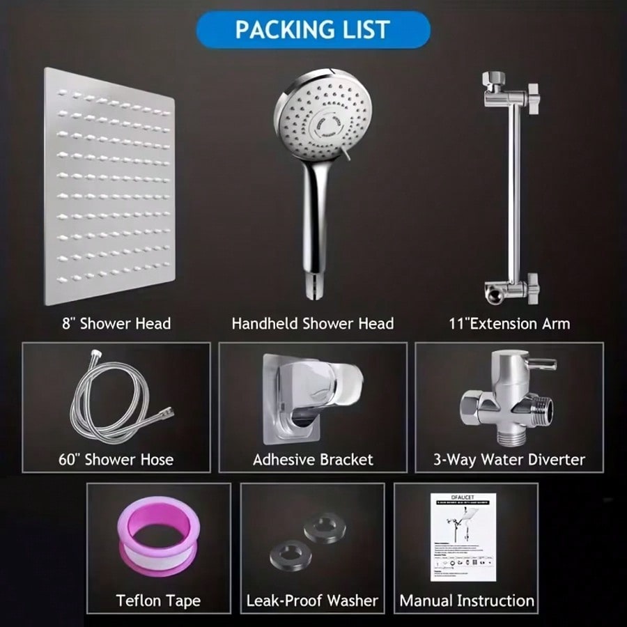 رأس دش مطري عالي الضغط مع رأس  - مراجعة High Pressure Shower Head Handheld وسعره