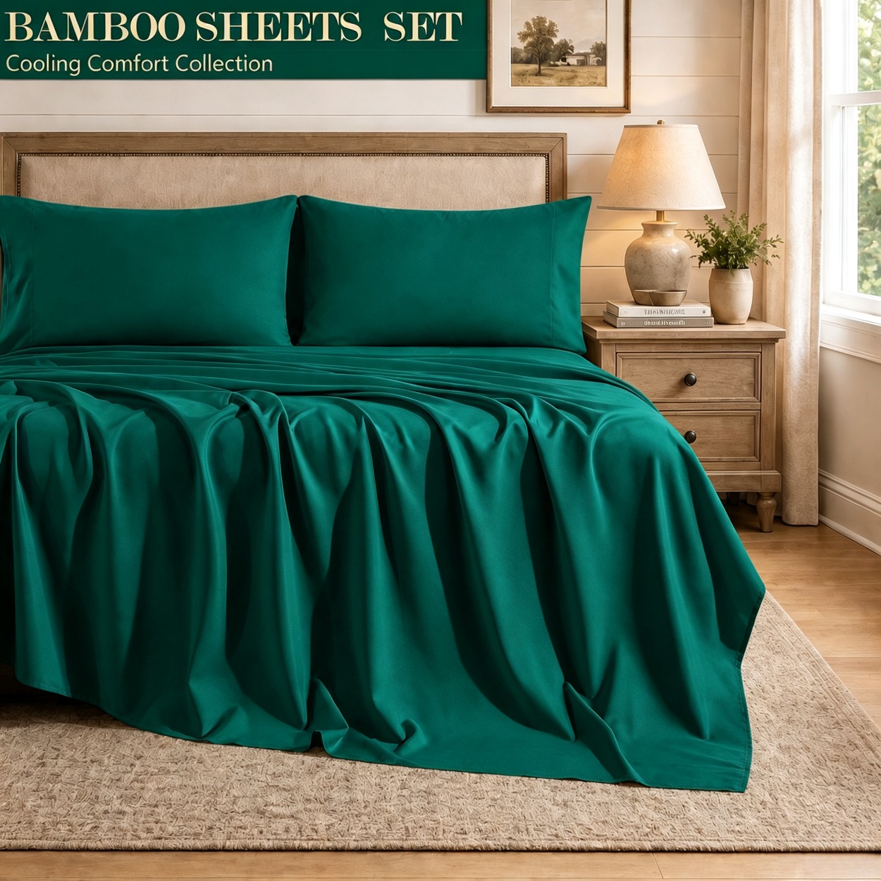 طقم ملاءات سرير من الخيزران لت - مراجعة Fitted Bed Sheets Deep Pocket وسعره