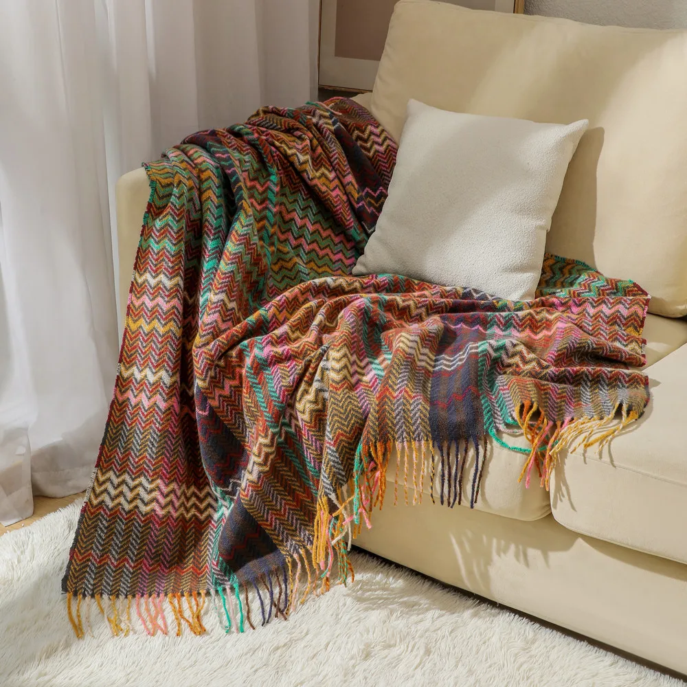 بطانية بوهو مموجة مع شراشيب، غ - مراجعة Boho Throw Blanket Fringe وسعره